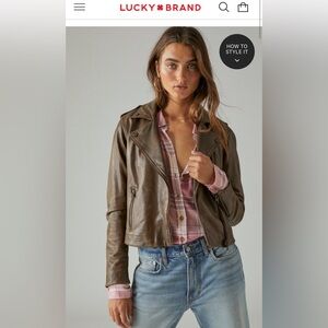 Lucky Brand Classic Leather Moto Jacket. Never worn.
